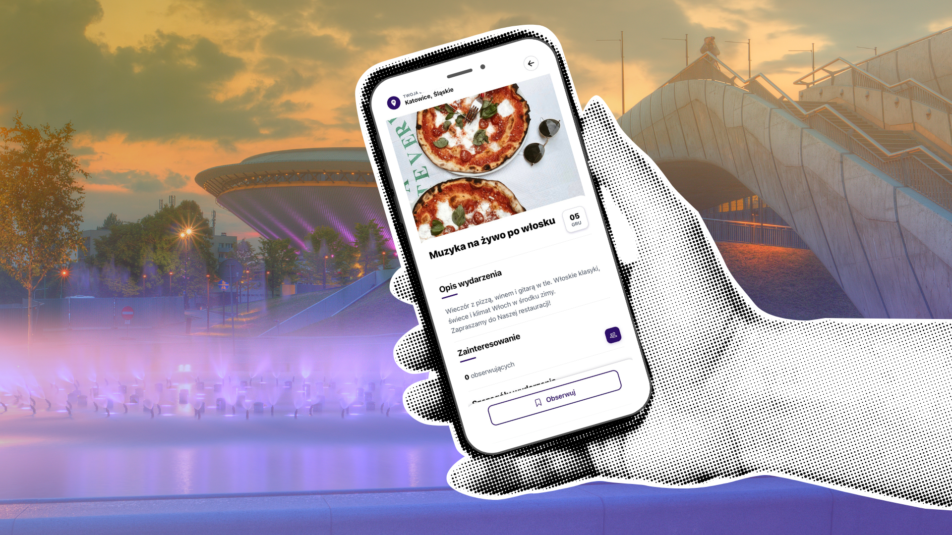 Aplikacja Lokalnie Kulturalnie - ekran główny